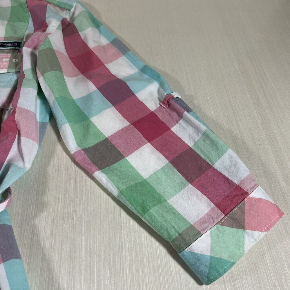 Womens Columbia PFG Super Bonehead Dress Size Small Plaid Tie - Picture 5 of 13